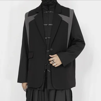 2024 новый жилет весна лето оригинальный мужской дизайн ниши цвет контрастный пэчворк свободный жилет без рукавов пальто