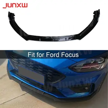 3 шт./комплект Передняя губа Спойлер Фартук для Ford Focus 2019+ ABS Carbon Look Black Head Bumper Подбородок Shovel Guard Авто Стайлинг
