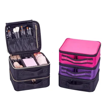 нейлоновая косметичка двухслойная дизайнерская сумка маникюрная сумка с ручкой профессиональный футляр для ногтей косметический органайзер сумка