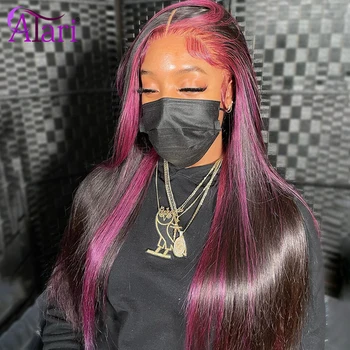 Highlight Фиолетовые прямые парики из натуральных волос 13x4 13x6 кружевной лобный парик для черных женщин бразильский парик 5x5 с кружевной застежкой предварительно выщипанный