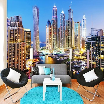 beibehang papel de parede 3d ресторан Дубай ночные обои для обоев гостиной 3D обои ТВ фоновые фотообои