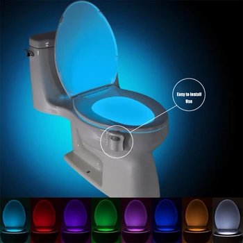 ZK30 Smart PIR Датчик движения Сиденье унитаза Ночник 8/16 цветов Водонепроницаемая подсветка для унитаза Светодиодная лампа WC Toilet Light