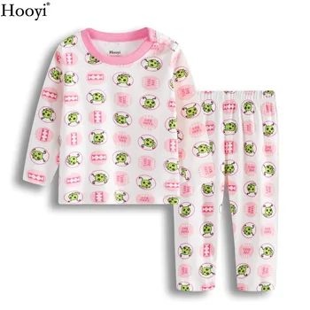 Hooyi Worm Baby Girl Комплекты одежды Модные детские пижамы Одежда Костюм Детская футболка Брючный костюм Пижамы 100% хлопок Пижама