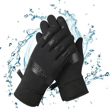 Мужские зимние перчатки Термовелосипедные перчатки Ветрозащитные перчатки для холодной погоды Водонепроницаемые с мягкой подкладкой Текстовые сообщения с сенсорным экраном для мужчин