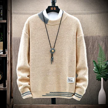осень зима новый бренд толстый свитер мужчины высокое качество классический пуловер одежда мягкая теплая тяга homme 2024 вязаные джемперы
