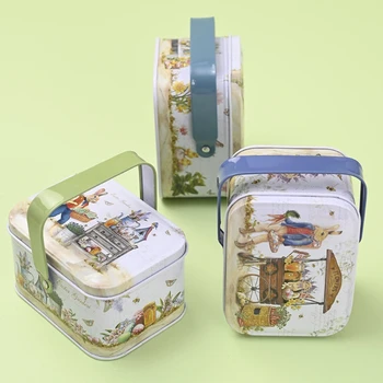 Пасхальный кролик Мини Жестяная Коробка Запечатанная банка Упаковка Ювелирные изделия Конфеты Пустой контейнер