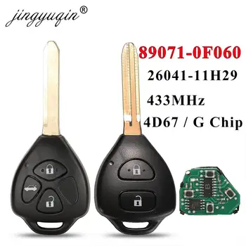 jingyuqin Дистанционный ключ 2/3 кнопки 433 МГц 4D67 / G чип для Toyota Corolla Avensis Yaris Verso Auris FOB 26041-11H29 89071-0F060