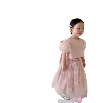 Комплект пряжи юбка детский однотонный топ юбка принцесса комплект из двух частей детская одежда