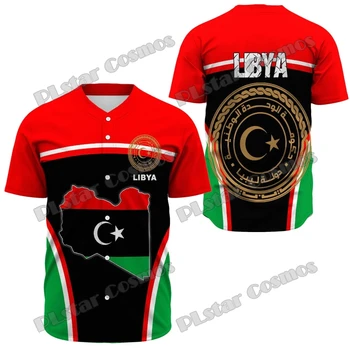 Ливия и Малави Флаг и герб Шаблон 3D-печати Мужской бейсбол Джерси Уличная унисекс Повседневная бейсбольная рубашка KS-33