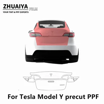 2020-2024 для Tesla Model Y Задний люк PPF Защитная пленка для лакокрасочного покрытия 8mil Пленка для кузова автомобиля