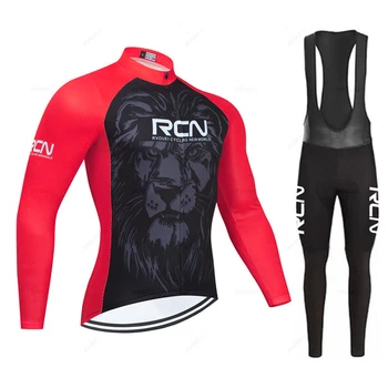 RCN Pro 2023 Осенняя командная велогонка Джерси 19D Нагрудник Набор MTB Униформа Велосипедная одежда Быстросохнущая велосипедная одежда Мужская длинная велосипедная одежда