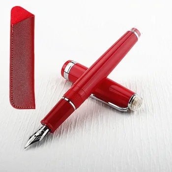 Jinhao 82 Перьевая ручка Красная прозрачная пластиковая спин-ручка Популярная EF F M NIB Бизнес Офис Школьные принадлежности Письмо