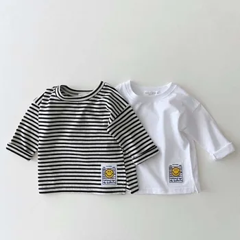Одежда Детские футболки для новорожденных Детская рубашка Хлопок Одежда для мальчиков Осень Ребенок с длинными рукавами Вишневый узор Блузки для мальчиков
