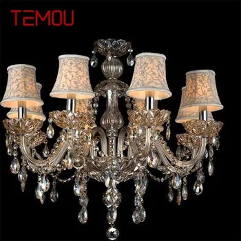 TEMOU Современные роскошные люстры Светодиодные хрустальные подвесные подвесные светильники для домашнего отеля Вилла Холл