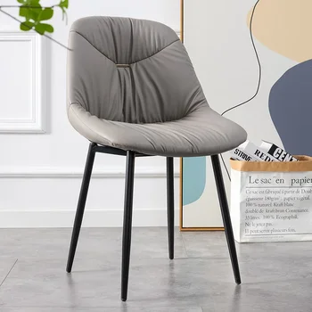 Обеденные стулья с черными металлическими ножками Современные роскошные минималистичные обеденные стулья для спальни Удобный итальянский домашний декор Sedie GXR46XP