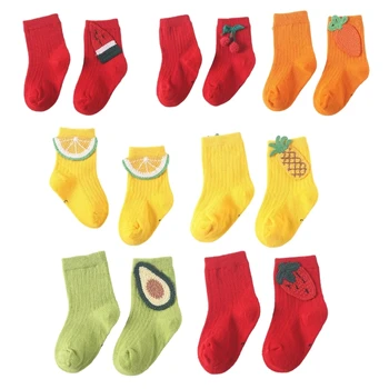 Мультяшные фруктовые дышащие носки Хлопчатобумажные носки для лодыжек Младенческие толстые мягкие свободные носки