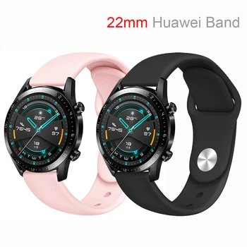 22 мм Мягкая силиконовая петля для Huawei Watch GT 2 3 Pro 46 мм Runner GT 2e 3 SE Браслет Ремешок для Huawei Watch 4 3 Pro Buds