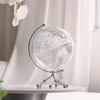 Вращающиеся на 360 градусов глобусы География мира Земли Акриловая гальваническая металлическая карта Географические знания Земной глобус