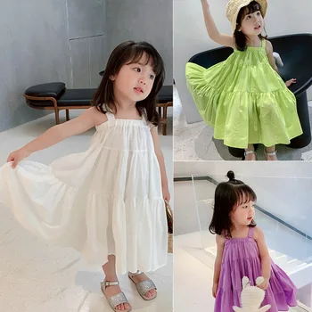 Платье для девочек Лето Новая Мода Корейский Стиль Элегантные Платья Принцессы Для Девочек День Рождения Детская Одежда 2 3 4 5 6 лет