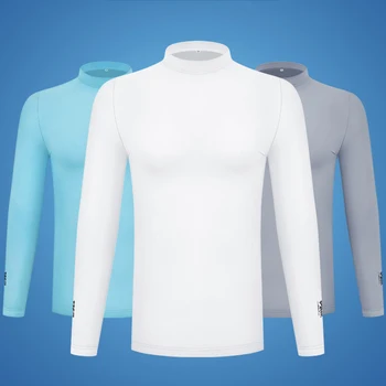 PGM Одежда для гольфа Мужская солнцезащитная одежда Ледяной шелк с длинным рукавом Топ Ice Feel Anti UV Cool Дышащая высокоэластичная спортивная футболка