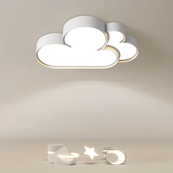  Современные минималистичные светодиодные потолочные светильники Белое облако Детская комната Спальня Потолочные светильники с регулируемой яркостью Лампы освещения домашнего декора