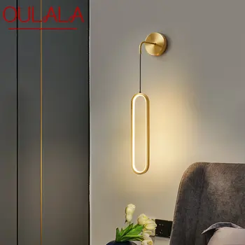 OULALA Современный медный настенный светильник LED 3 цвета Интерьер Латунь Золото Бра Освещение Декор Современная домашняя спальня
