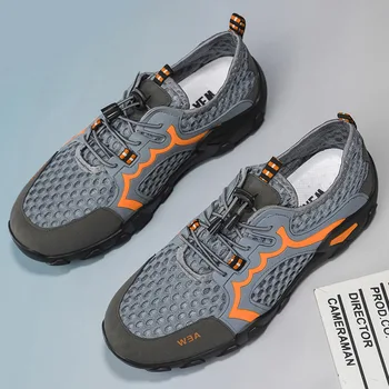 2023 Новая мужская обувь Дышащая сетчатая походная обувь Летняя повседневная походная обувь Модная удобная спортивная мужская обувь