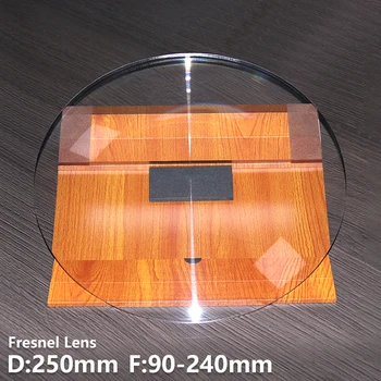 Линза Френеля D250mm F90mm Downlight 8 фокусных расстояний Прецизионное обнаружение Усиление прожектора Солнечная энергия высокой четкости