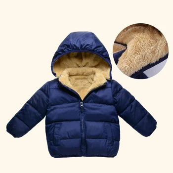 Детский кашемировый хлопковый пуховик Зимнее толстое теплое пальто с капюшоном Верхняя одежда для детей Мальчики Девочки 2-8 лет