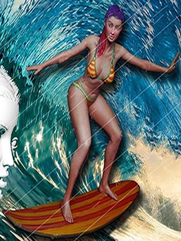 современная девушка на доске для серфинга Фигурка из смолы Наборы моделей Миниатюрный гк Разборка Неокрашенный