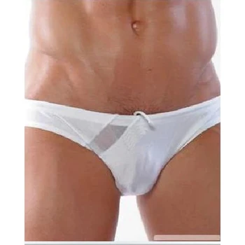  Горячая распродажа Топ Мода Мужские сексуальные белые трусы с низкой талией Купальник Бикини Скоростные плавки