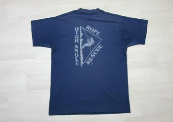 Винтажная футболка 1980-х годов для скалолазания и альпинизма (M) Спасательная веревка под высоким углом