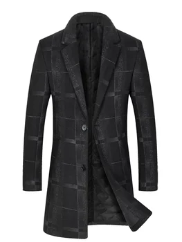 Высококачественный блейзер Мужской британский стиль Удлиненный Простой Высококлассная мода Элегантный деловой повседневный джентльменский костюм Шерстяная куртка