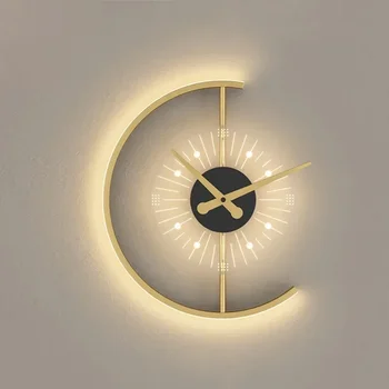 современный светодиодный настенный светильник часы бра для спальни прикроватной гостиной столовой прохода крыльца коридора домашний декор осветительный прибор