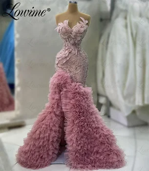 Abendkleider Розовое свадебное платье для вечеринок 2023 Длинные помолвочные платья русалки из бисера Вечерние платья Robe De Soiree Арабские женщины