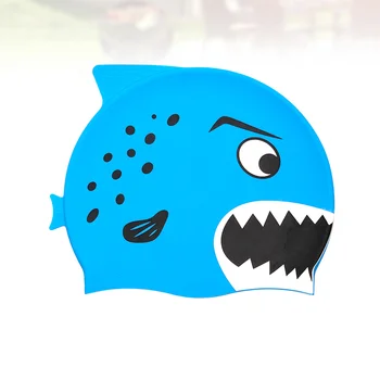 Детская шапочка для плавания в форме Шапочка для плавания Высокая эластичная силиконовая водонепроницаемая шапочка для плавания Шапочка для купания Плавательные принадлежности Синий