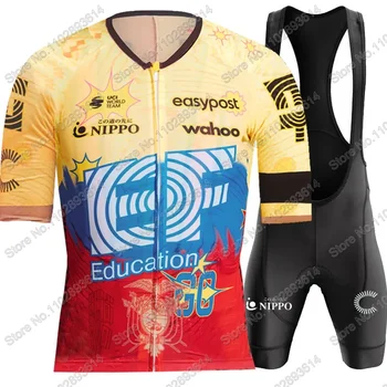 Команда Эквадора Nippo Cycling Jersey 2024 Мужчины Тур де Италия Одежда Гонка Шоссейный велосипед Костюм Велосипед Топы Нагрудник Шорты MTB Maillot Ropa