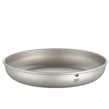 Keith Camping Посуда Титановая сковорода Обеденная тарелка Сверхлегкая посуда для пикника на открытом воздухе Титановое блюдце 150 мл-450 мл