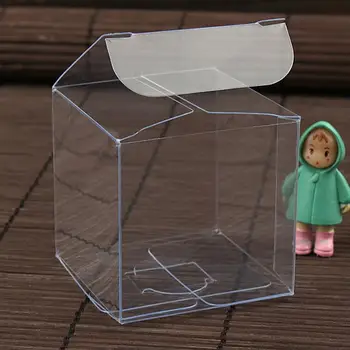  10/25 шт. 4x4x4 см прозрачная пластиковая упаковочная коробка из ПВХ прозрачная коробка для конфет Apple Box для подарка Свадебная вечеринка ПВХ пластиковая упаковочная коробка