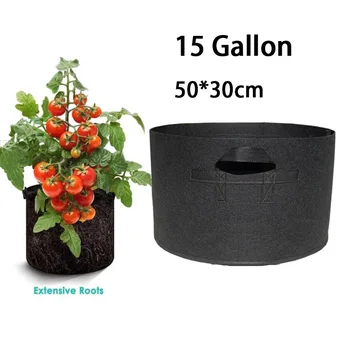 15 галлонов Ручные сумки для выращивания растений Горшки для деревьев Тканевые садовые инструменты Сумка для выращивания Jardin Сумки для овощей Сад
