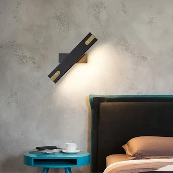  спальня прикроватный настенный светильник 360 ° вращающийся регулируемый угол света внутренний светодиодный настенный светильник простой светильник алюминиевый AC110/220V