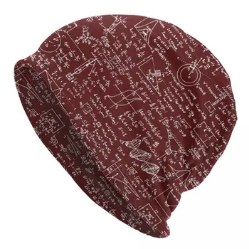 Уравнения физики Бордовый чепчик Вязаная шапка Взрослый Учитель математики Геометрический подарок Зима Теплые Skullies Шапки Шапки