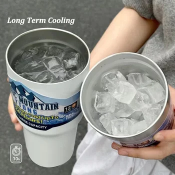 30oz Freeze Thermos Power Cup с соломой и кофе со льдом 900 мл Бутылка для питья Холодная термокружка из нержавеющей стали