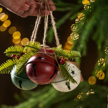 4 шт. Рождественские колокольчики Традиционные украшения для рождественской елки, как показано Железо для праздничных украшений