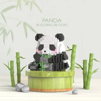  Creative DIY Сборное животное Симпатичное MINI в китайском стиле Животное Панда Строительный блок Развивающие игрушки для мальчиков Для детей Модель Кирпичи