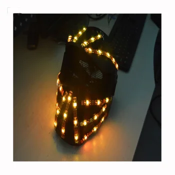 Красочный RGB светодиодный светящийся растущий мигающий шлем Хэллоуин Рождественский головной убор Маска Шляпа для танцевального бара DJ Club Party Show