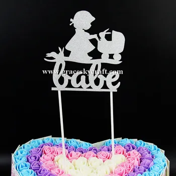12 шт. бесплатная доставка блестящая бумага милая девушка и кролик торты на день рождения топперы день рождения baby shower вечеринка предпочтения кекс выбор кексов