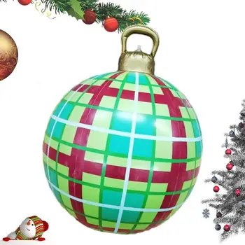  ПВХ надувной рождественский шар на открытом воздухе большие рождественские украшения для выдувания шара 23,6 дюйма ПВХ надувной мяч для крыльца снаружи двора