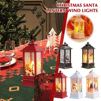 Рождественский фонарь Санта-Клауса Ветровые огни Счастливого Рождества Украшение для дома Natal Navidad 2023 Рождественские украшения Подарки Новый год 20 C7T8