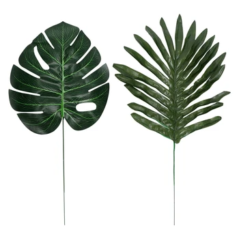 24 шт. 2 вида тропических растений пальмовые листья искусственные пальмовые листья искусственные листья сафари гавайский черепаший лист Luau Party Suppl